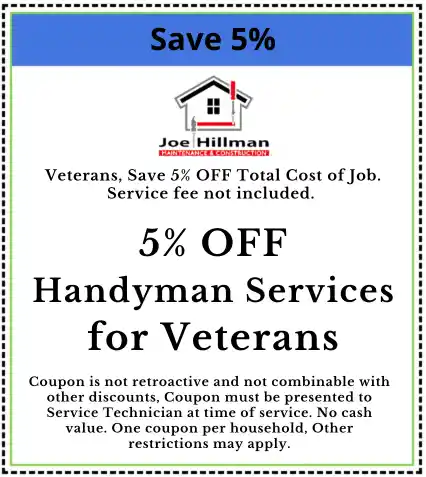 JHMC Veterans Discount Coupon oe Hillman Maintenance & Construction Veterans Discount Coupon for 5% off services