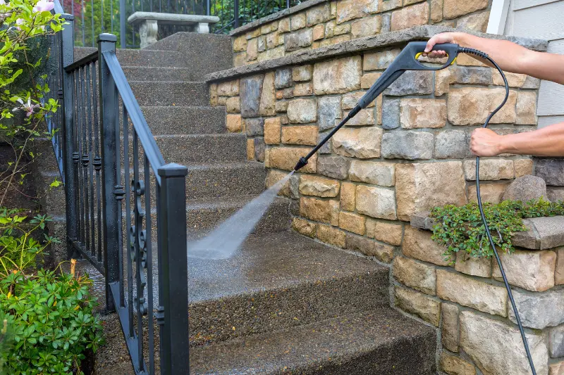 Pressure washing steps
